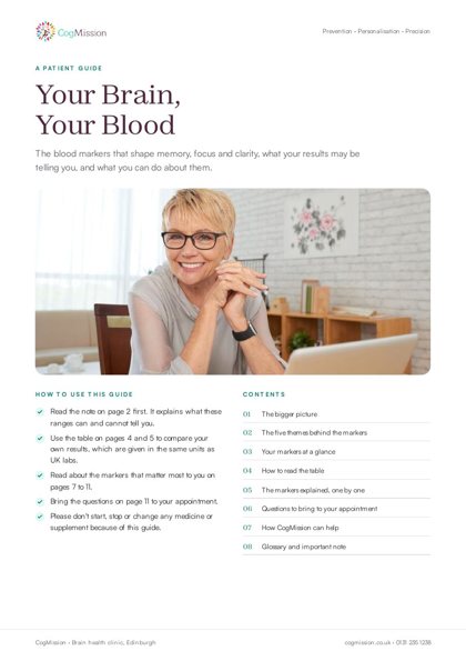 Cover of the Your Brain, Your Blood patient guide